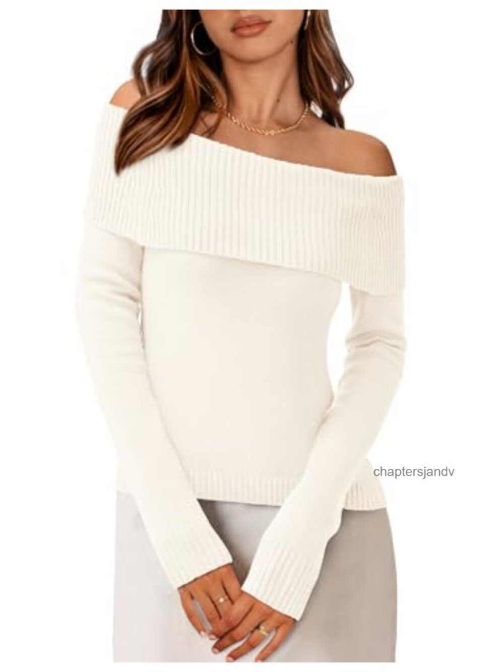 Off Shoulder Knit Sweater Women Trendy Fall Date Night Pullover